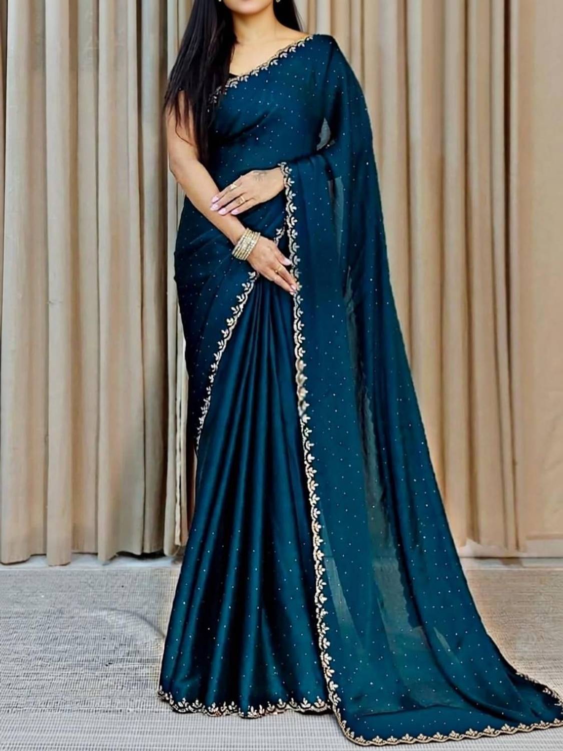 REXZA Banarasi Georgette Saree with Unstitched Blouse - Image 1