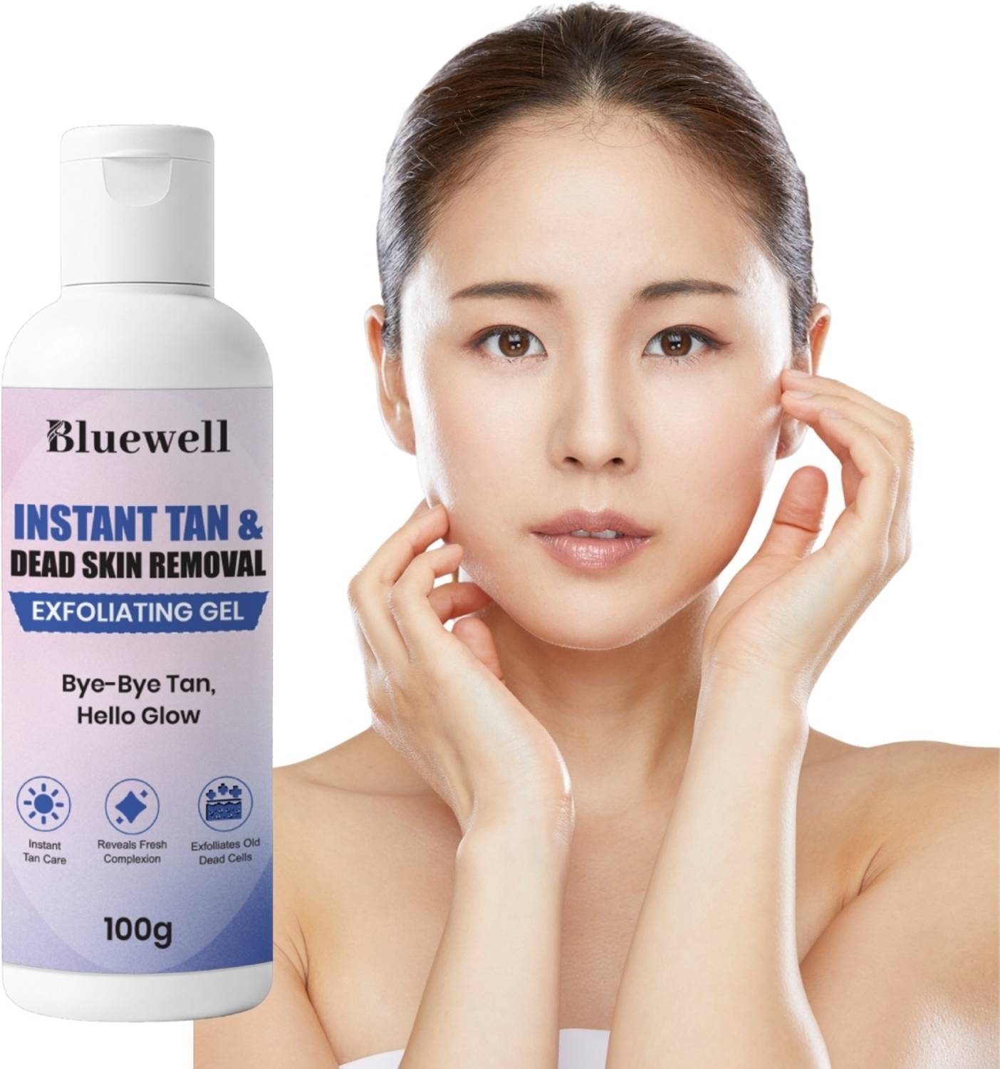 BLUEWELL Instant Tan Removal Exfoliating Gel 100g | Dead Skin Remover | Skin Brightening & Smooth Glow  Scrub