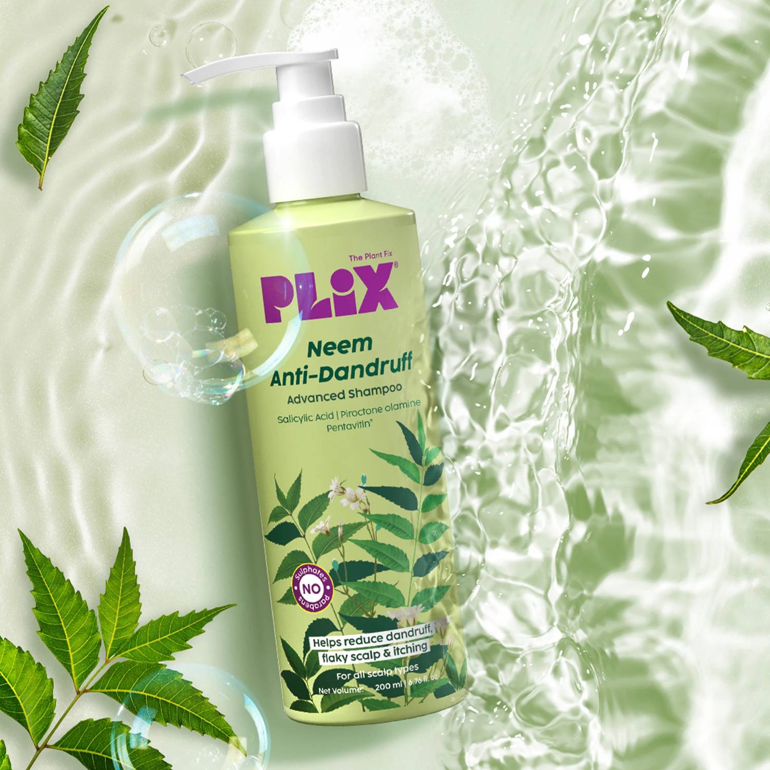 The Plant Fix Plix Neem Anti-Dandruff Shampoo 200ml - Image 1