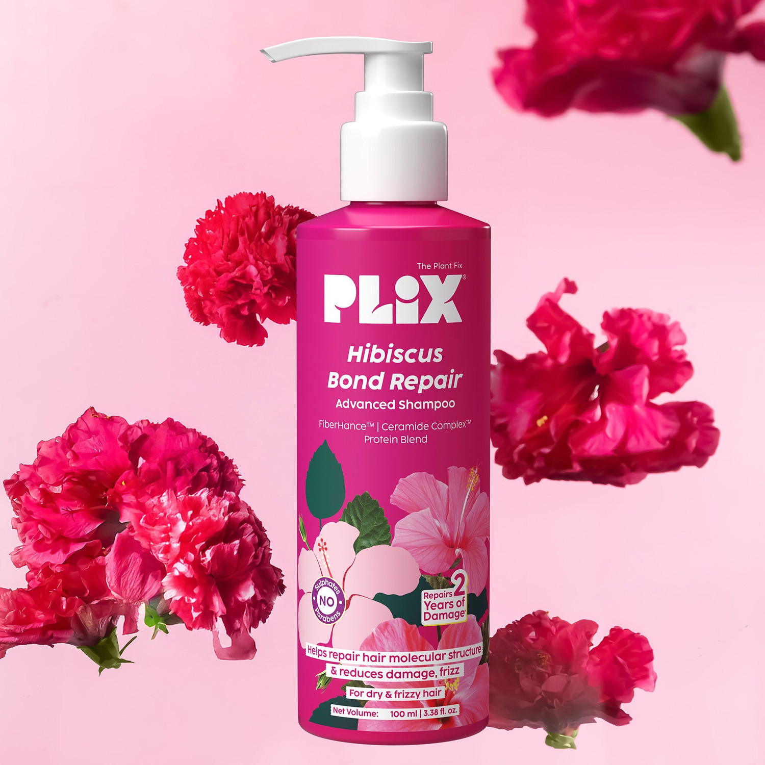 The Plant Fix Plix Hibiscus Bond Repair Advanced Shampoo for Damaged, Frizzy Hair
