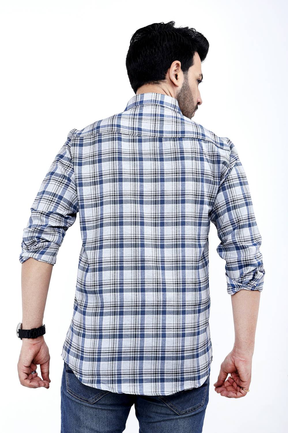 FATTY MOUSE Men Checkered Grey Shirt - Image 2