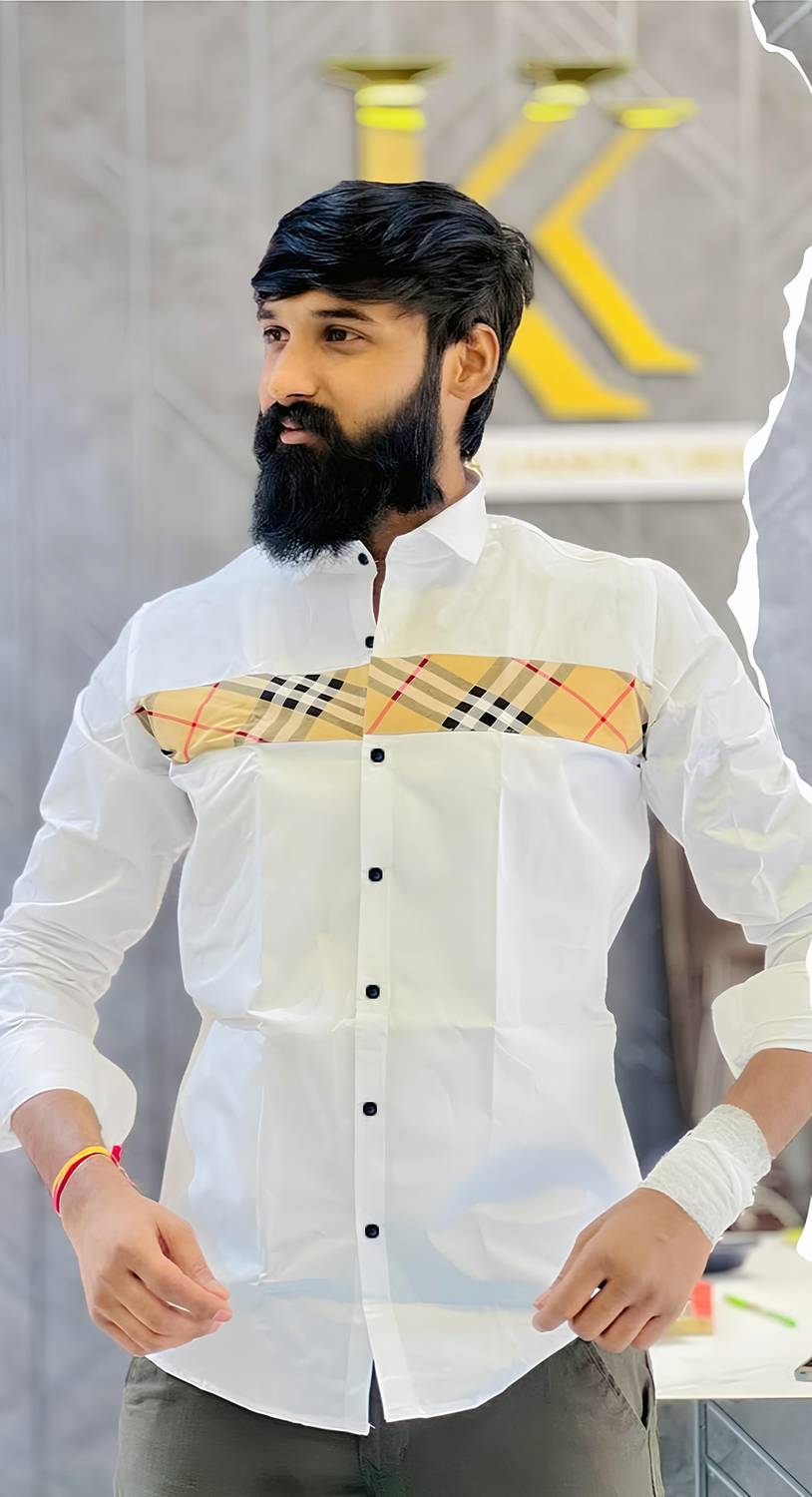 Fashion Corner Men Printed Casual White Shirt - Image 2