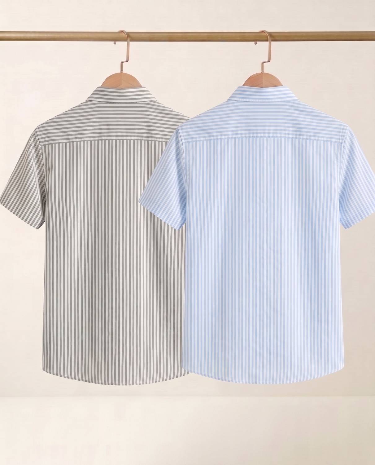 TIGERSNAKE Men Striped Grey, Blue Shirt - Image 3