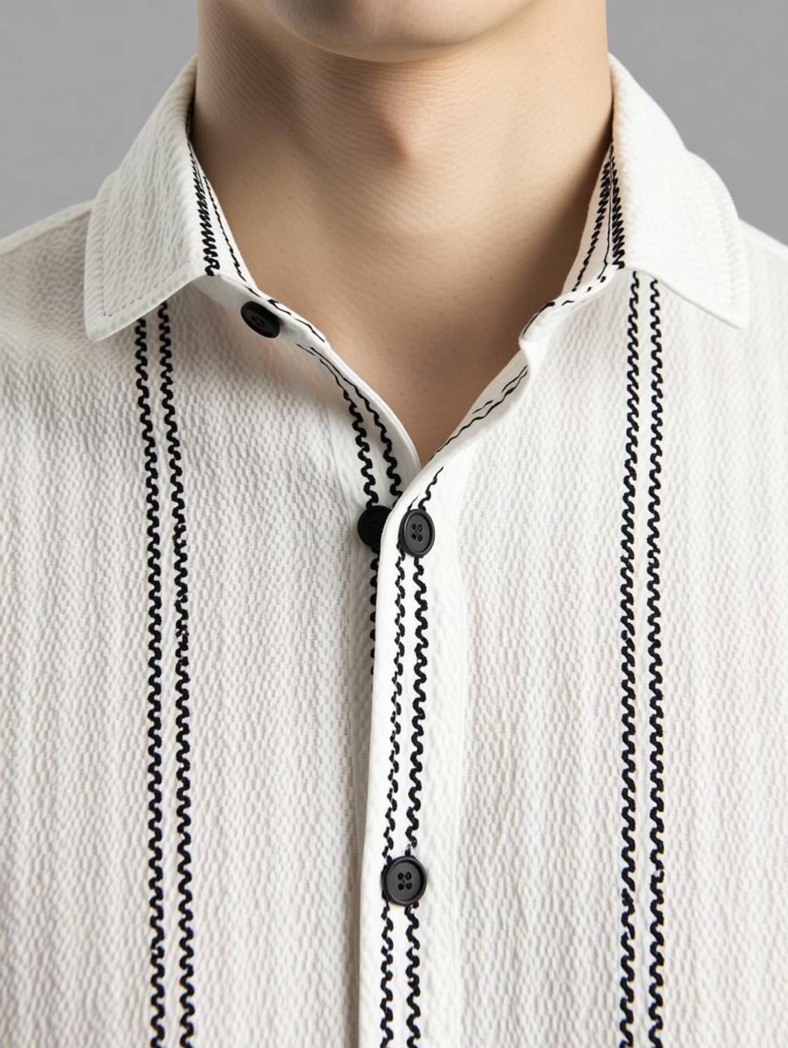 TIGERSNAKE Men Solid Casual White, Purple Shirt - Image 4