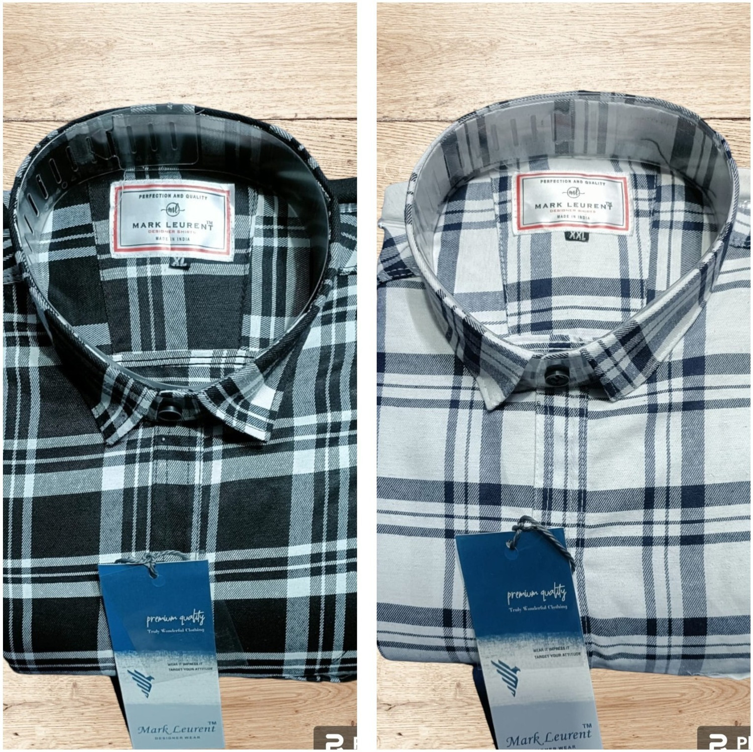 Mark Leurent Men Checkered Casual Black Shirt