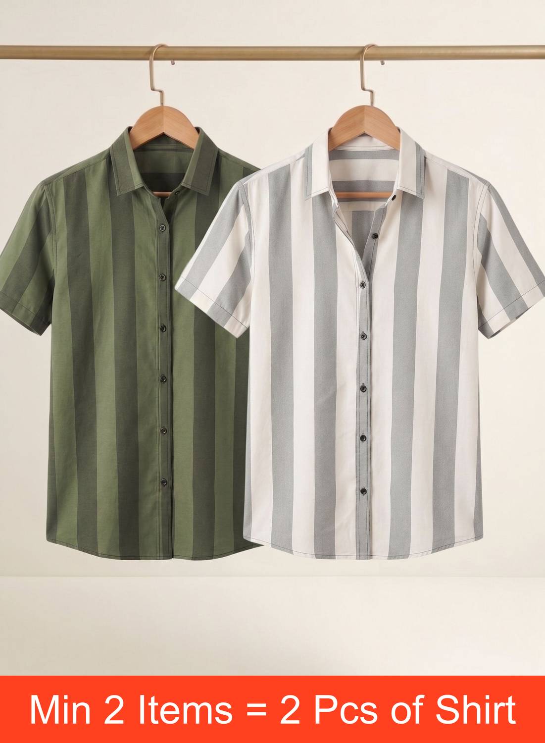 TIGERSNAKE Men Striped Casual Green, Cream Shirt