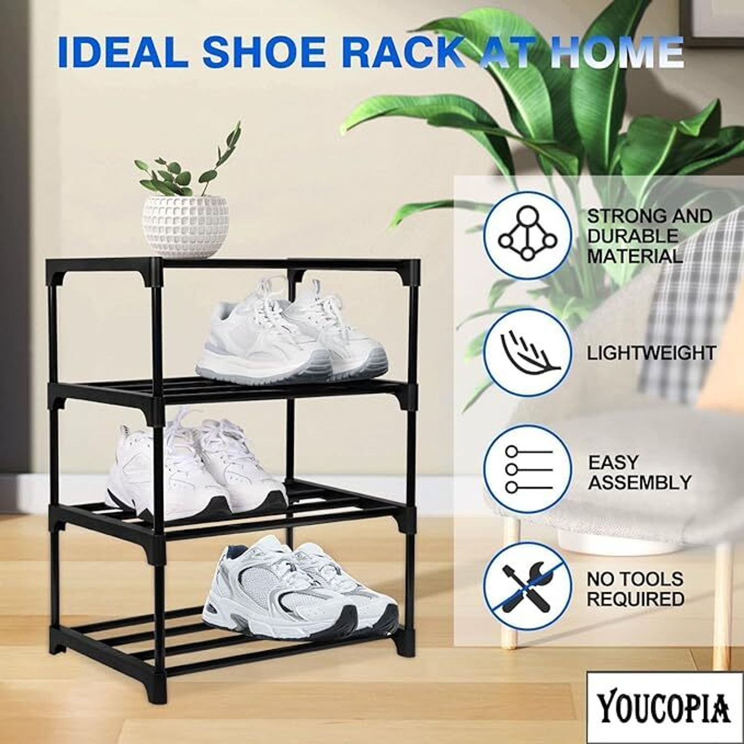 UKDIMUKDI Plastic Shoe Stand