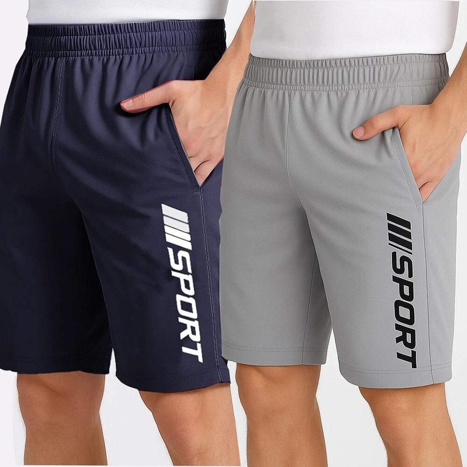 FLYZEN Printed Men Grey Regular Shorts