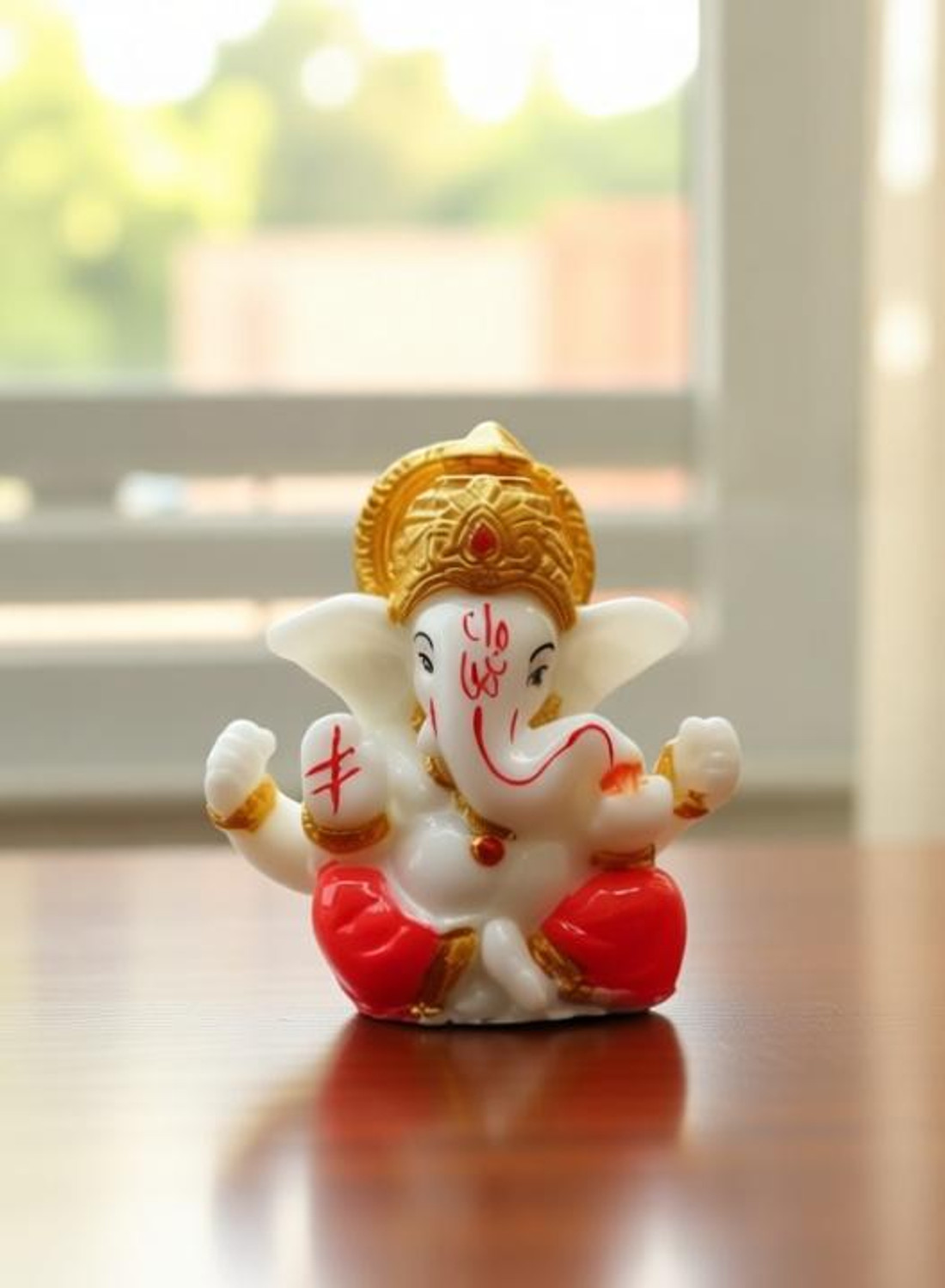 Shashi Arts mukut Ganesha 5.8 cm Religious Idol & Figurine
