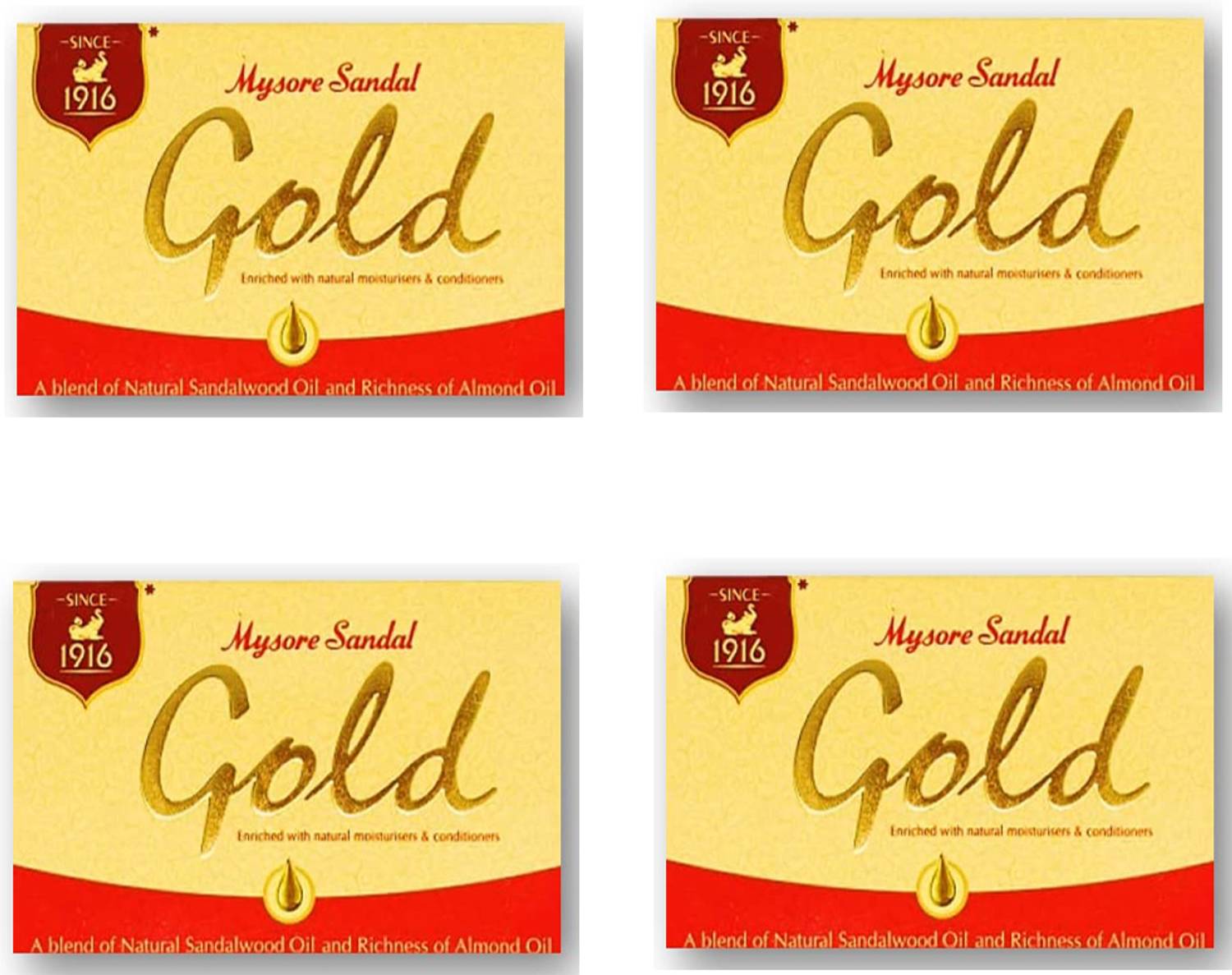 Shopsy Mysore Sandal Gold Bath Soap Pack of 4 · 125 g (500 g total) - Image 1
