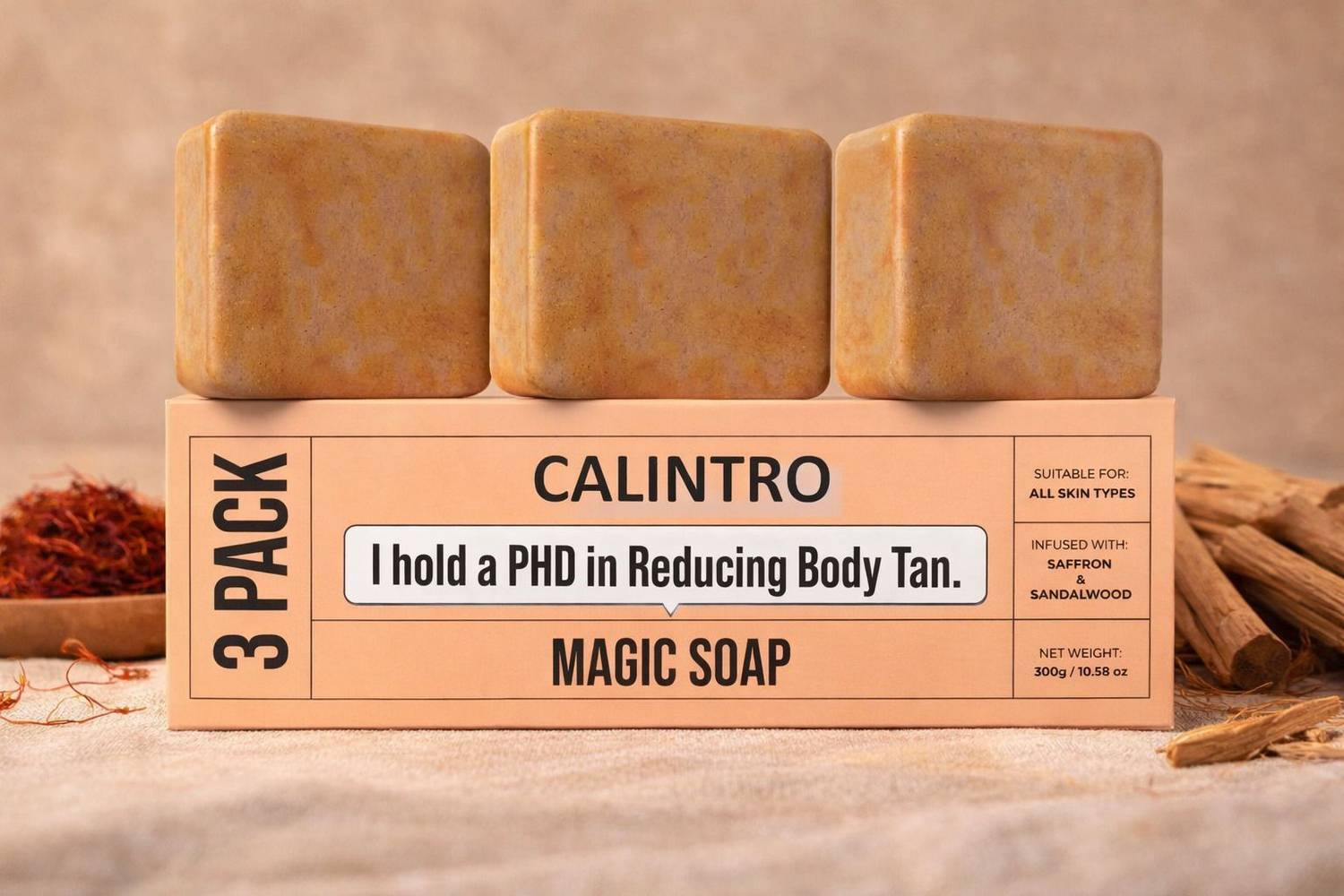 Calintro Magic Soap Sandalwood 3 x Pack of 3 · 100 g (300 g total) - Image 1