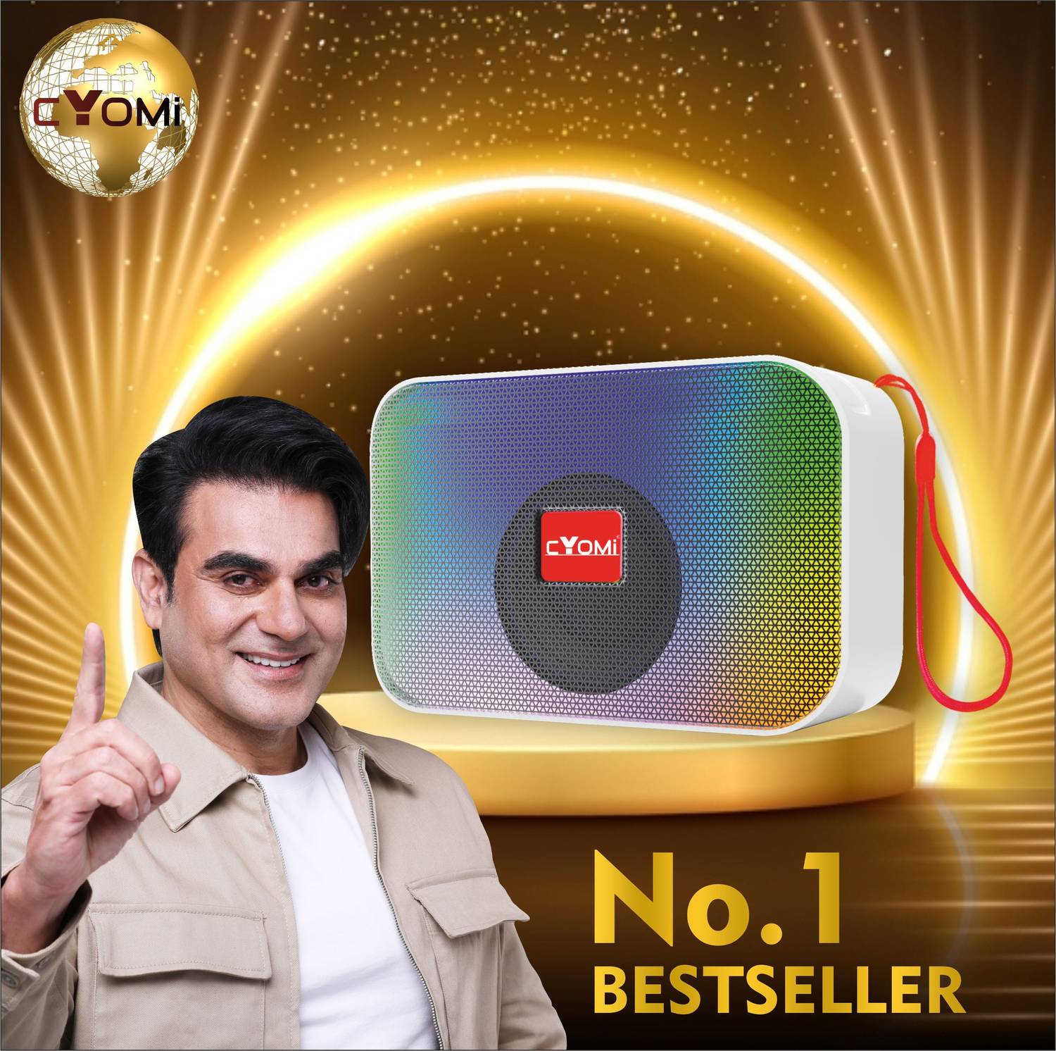 CYOMI V5.1 Wireless Portable Speaker with RGB Lights - Image 2