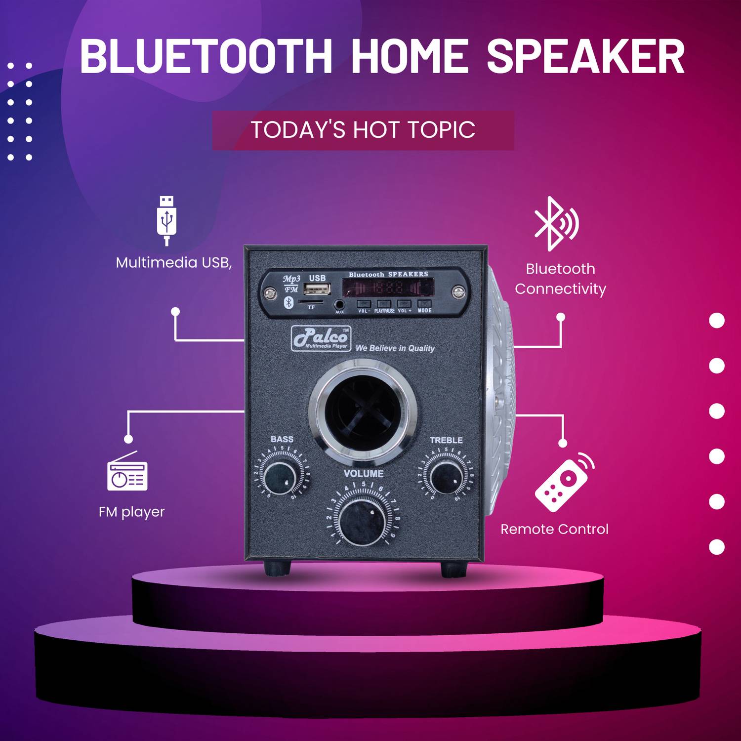 palco sound system 1 10W Bluetooth Home Theatre - Image 2