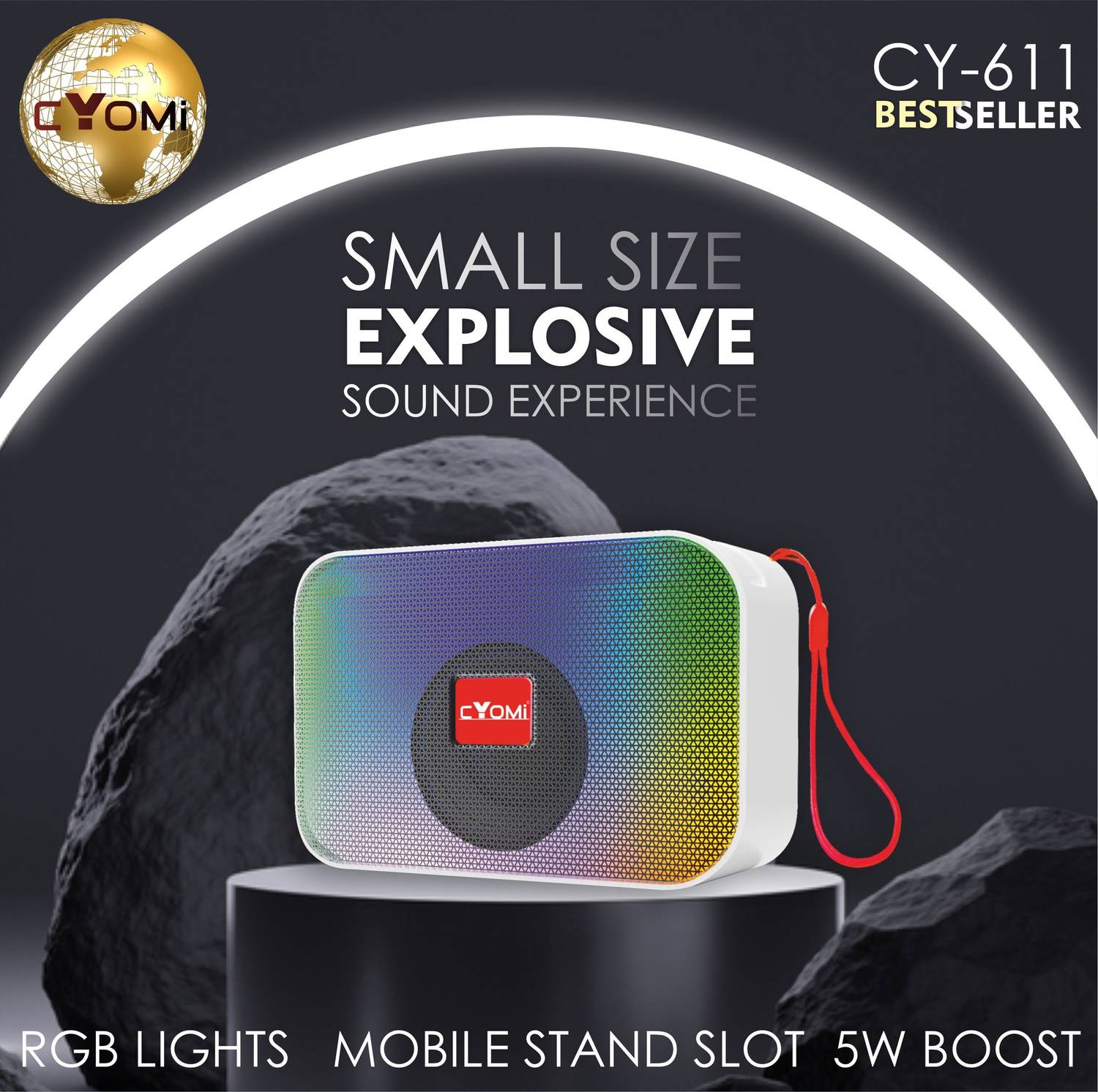 CYOMI V5.1 Wireless Portable Speaker with RGB Lights - Image 3