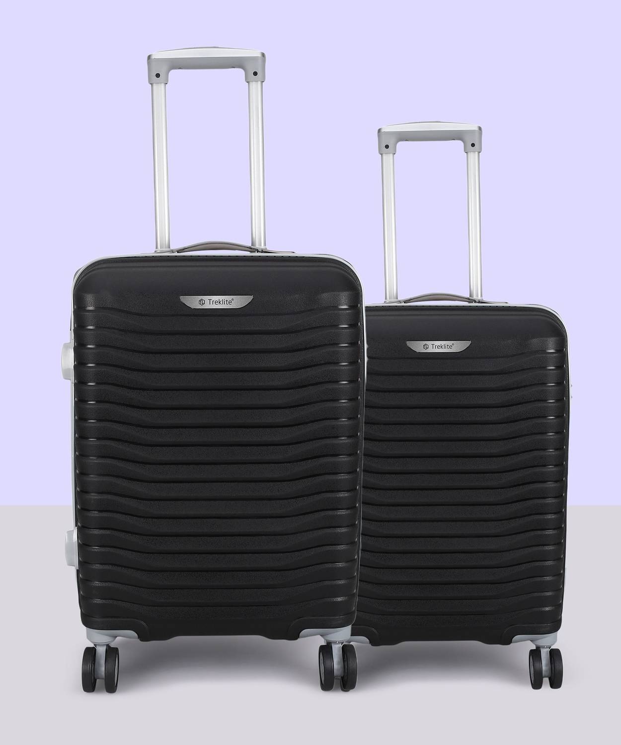 TrekLite Hard Body 2 Luggage Set - 8 Wheels, Black Pack of 2 - Image 3