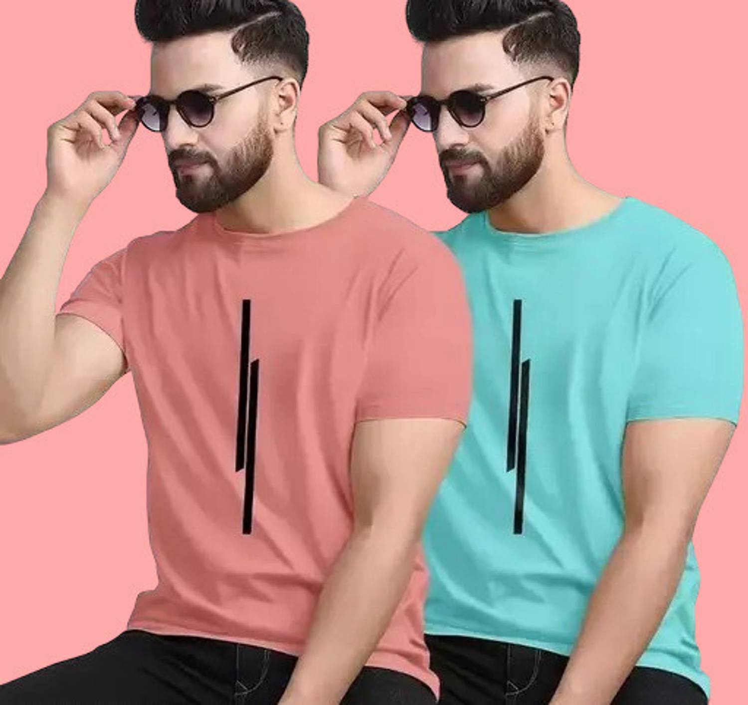 M-MART CREATIONS Striped Men Reversible Multicolor T-Shirt