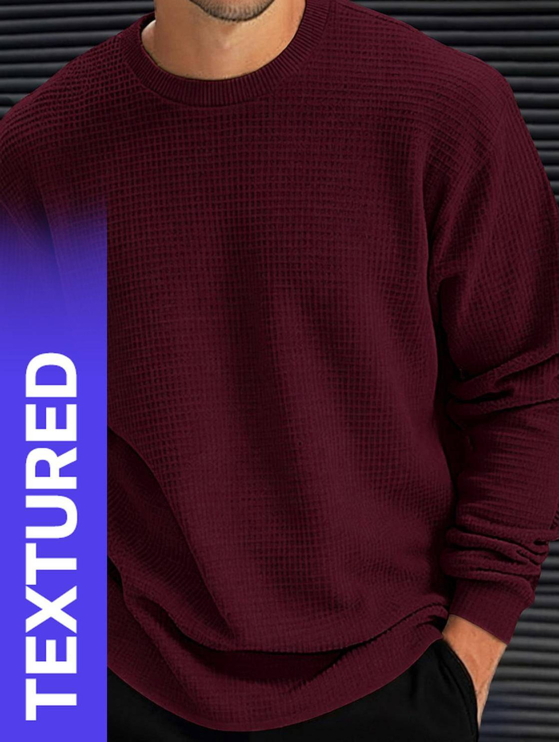 HOODLER Self Design Men Maroon T-Shirt