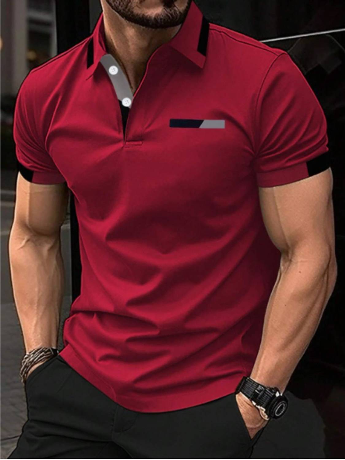 MD by Mathra Dass Solid Men Maroon T-Shirt - Image 3