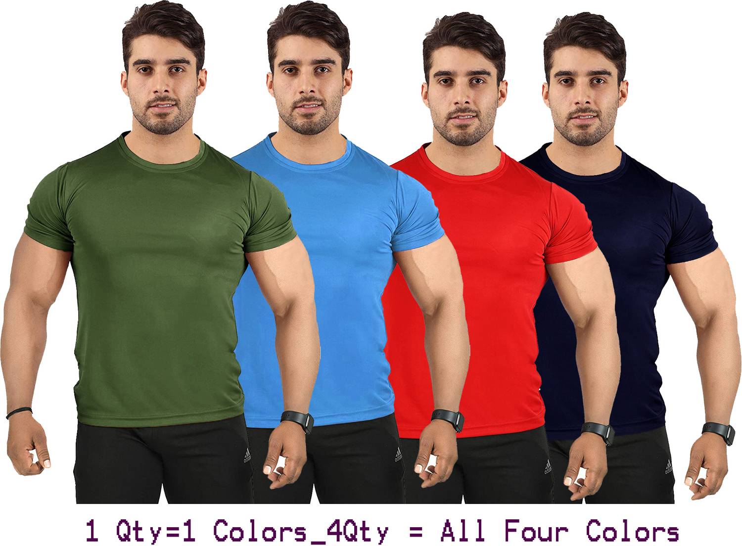 UDI n ADI Solid Men Dark Blue T-Shirt - Image 1