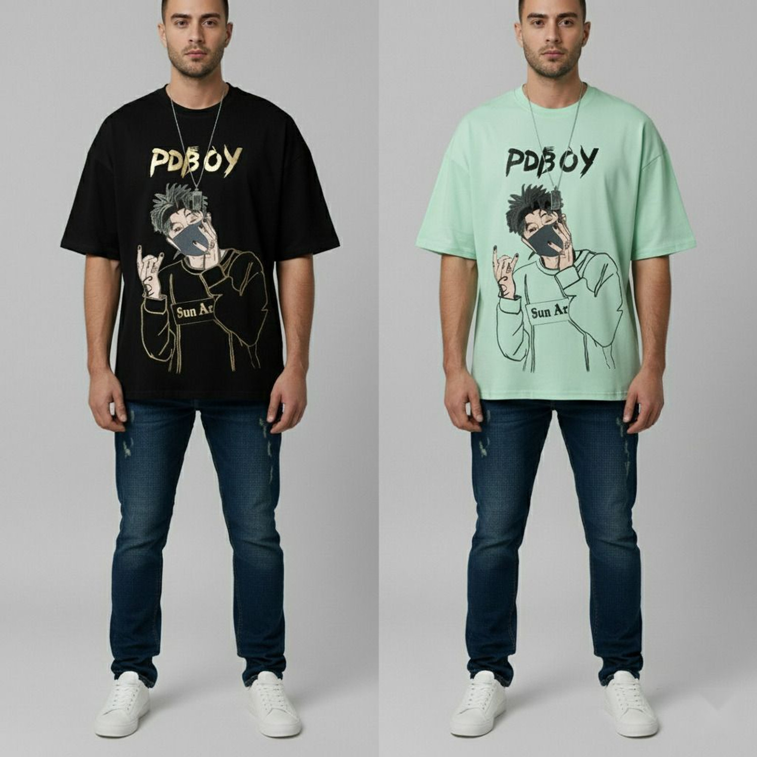 squareretails Printed Men Yellow, Black T-Shirt
