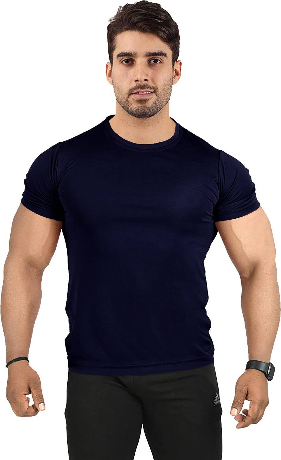UDI n ADI Solid Men Dark Blue T-Shirt - Image 4