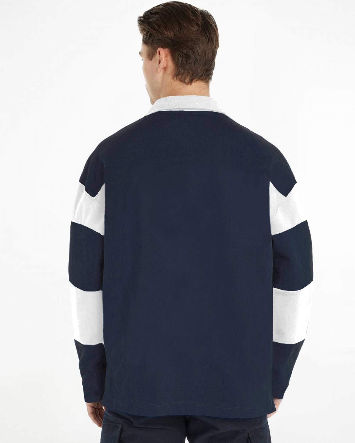 Try This Color Block Men Dark Blue T-Shirt - Image 3