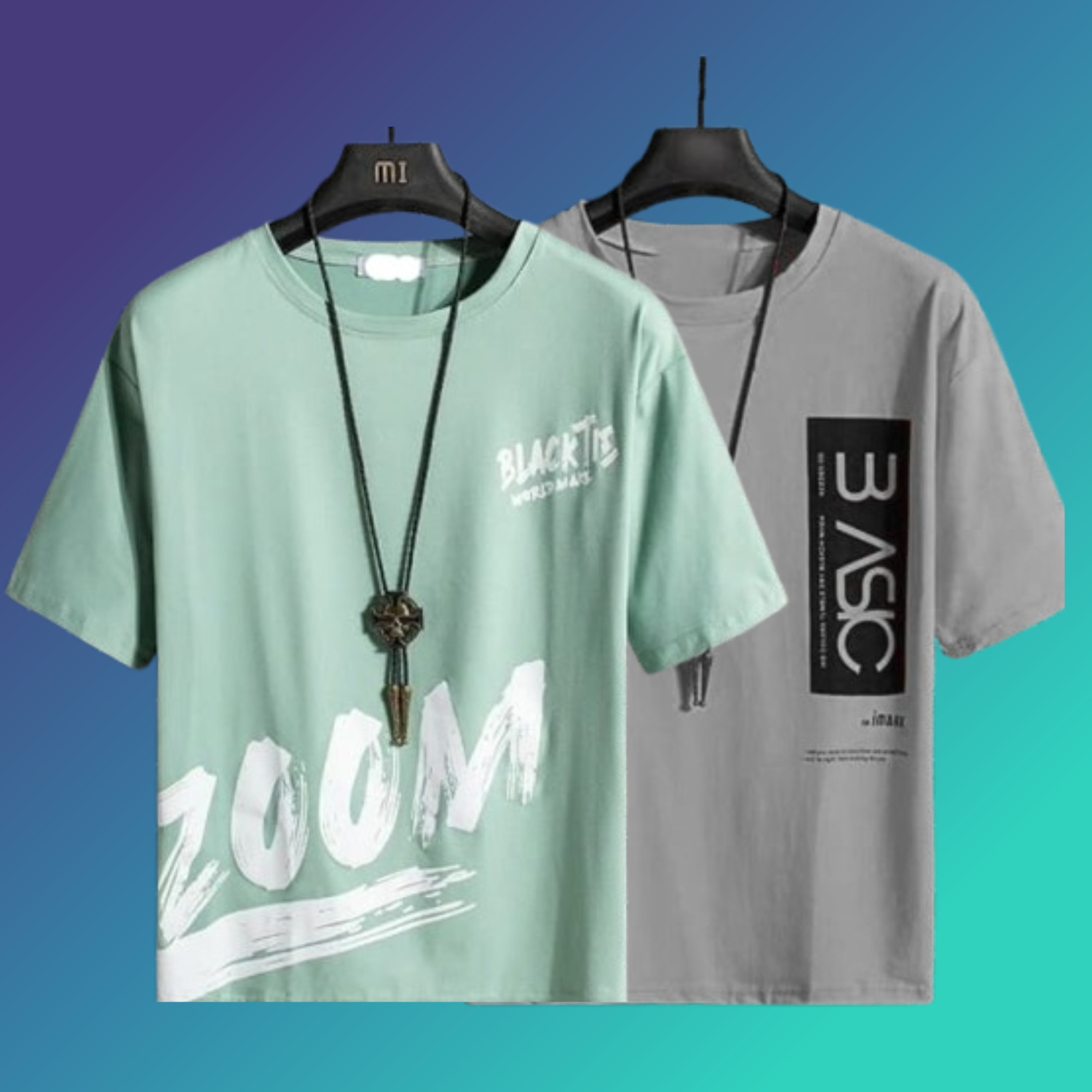 VRMA Printed Men Green, Grey T-Shirt