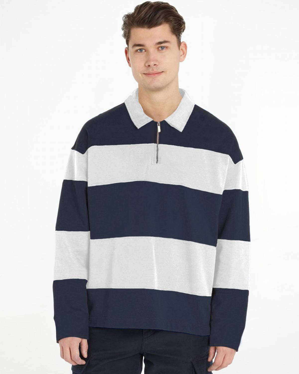 Try This Color Block Men Dark Blue T-Shirt - Image 2