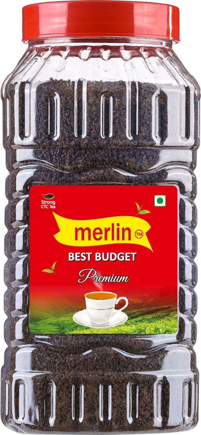 Merlin Best Budget Premium Strong CTC Tea | Rich Aroma & Taste | 500g Jar Black Tea Plastic Bottle