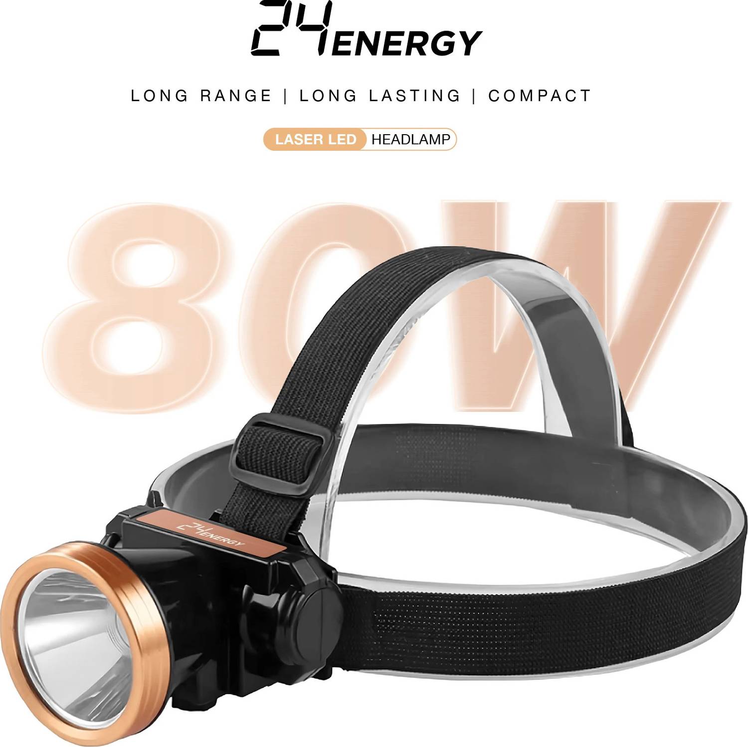 24 ENERGY 80W LED Headlight Adjustable Torch EN-5310 - Image 5