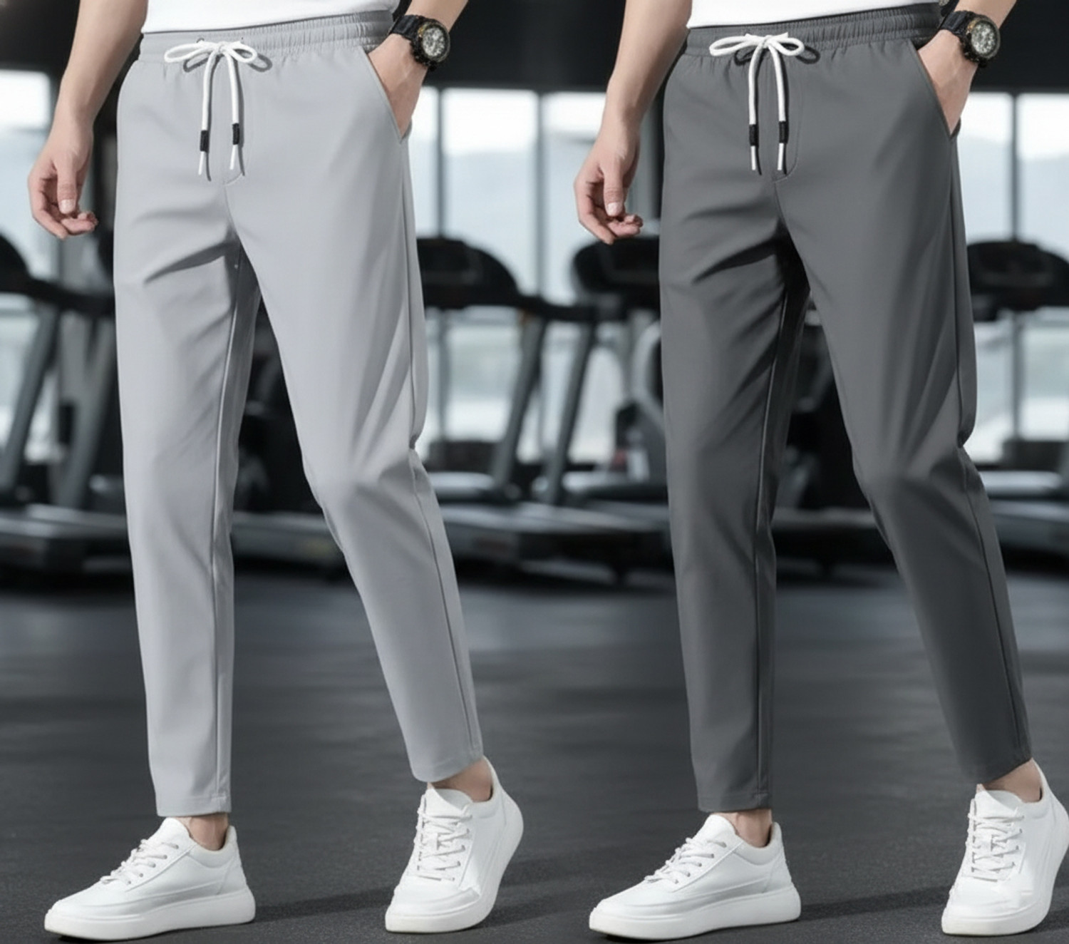 Marquiana Men Black, Grey Track Pants