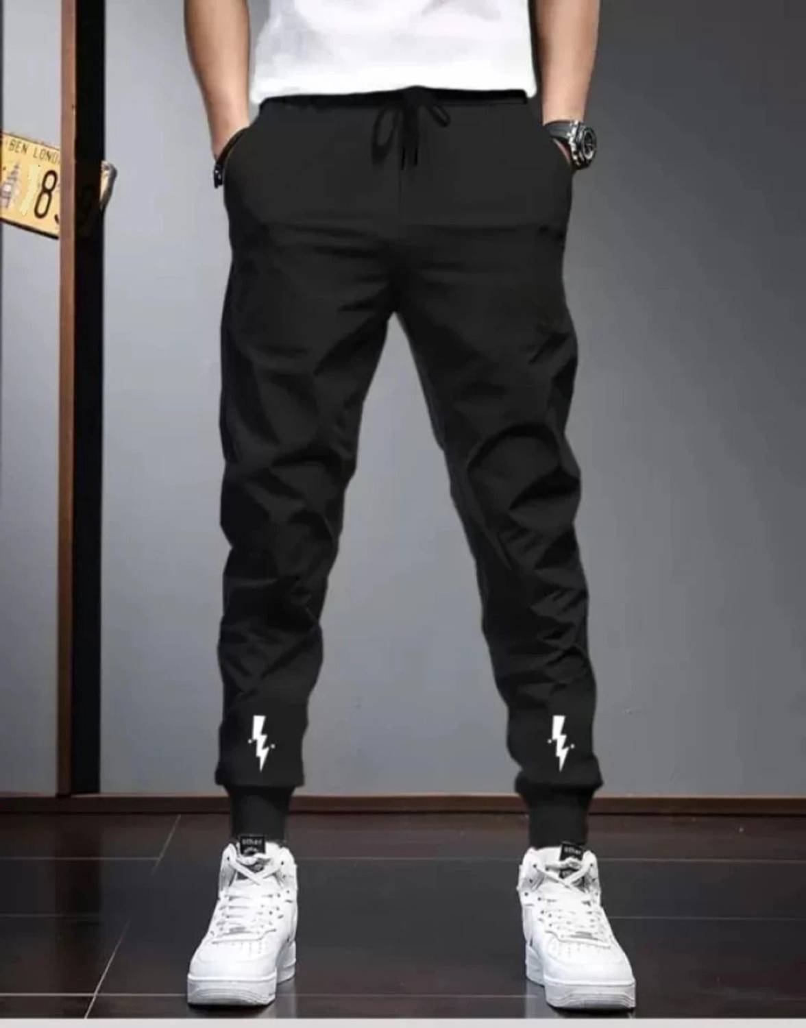 Riksaw Chevron Zig Zag Men Black, Grey Track Pants - Image 4