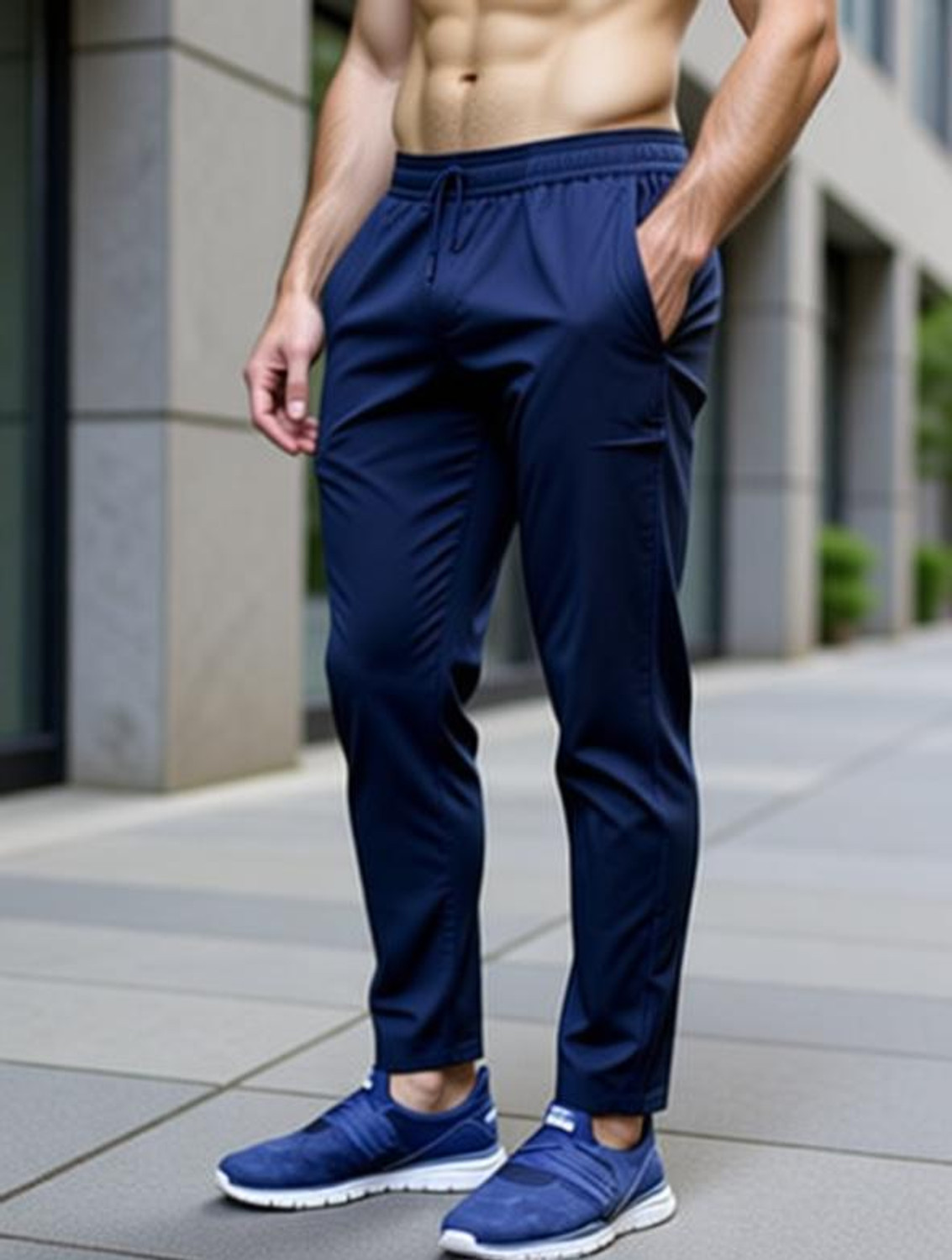 ShopGlobal Men Blue Track Pants