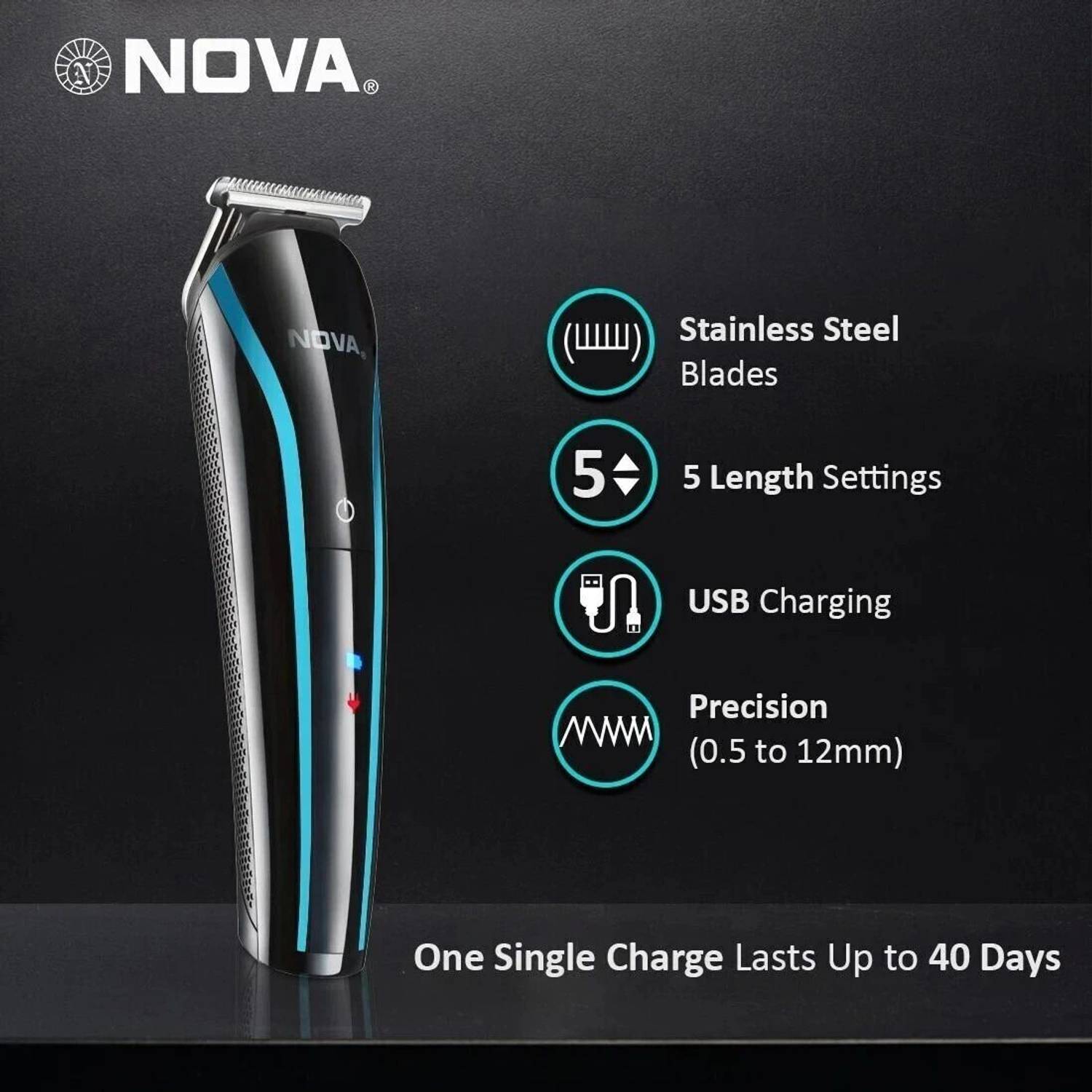 Nova NHT 1073 60 min Trimmer for Men - Image 4