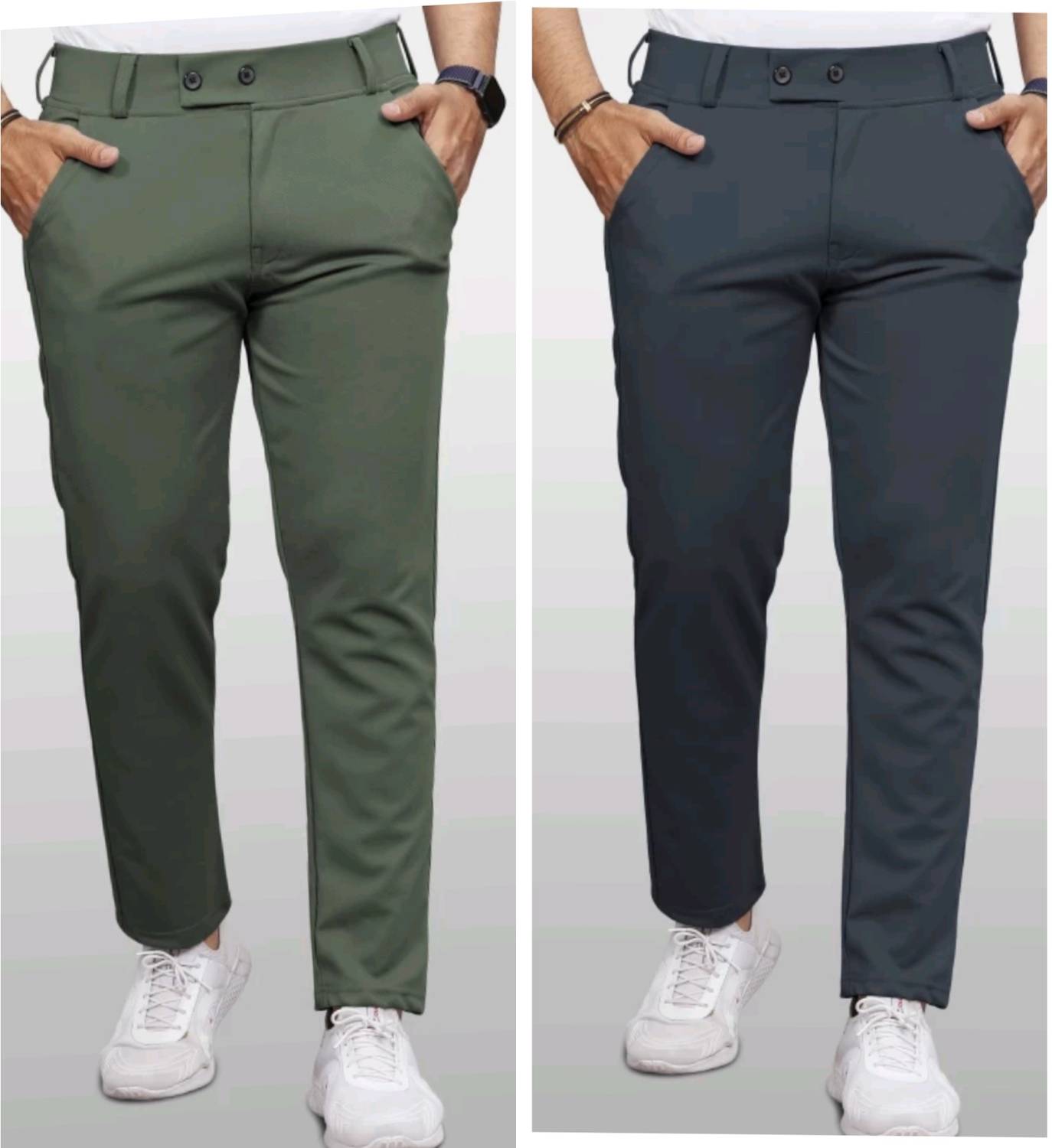 civirastyle Men Green Trousers