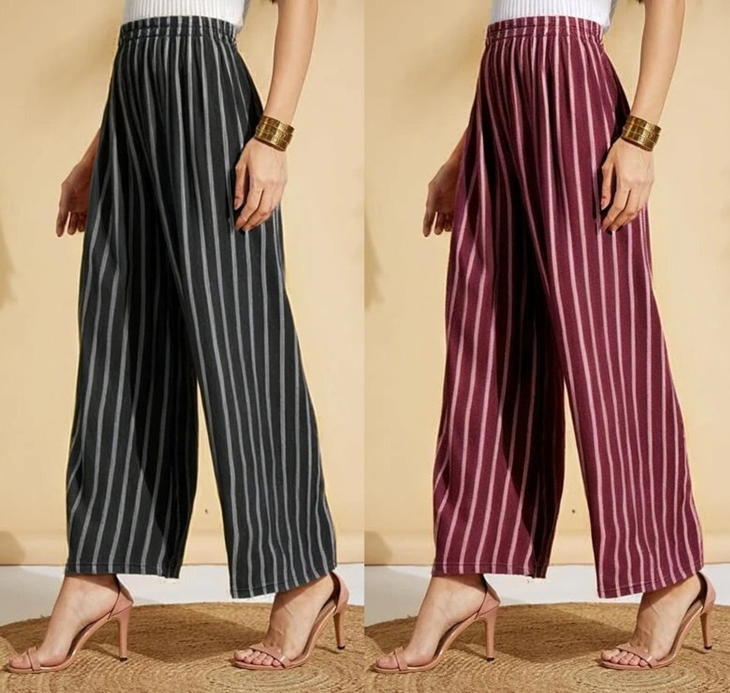 PI world Women Dark Blue, Maroon Trousers