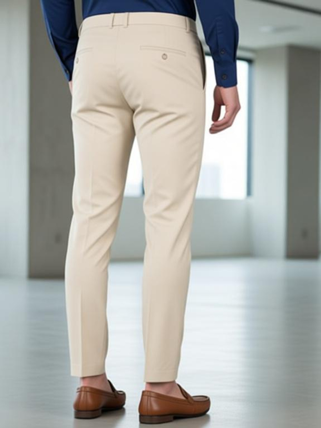 K.S.fashion Regular Fit Men Cream Trousers