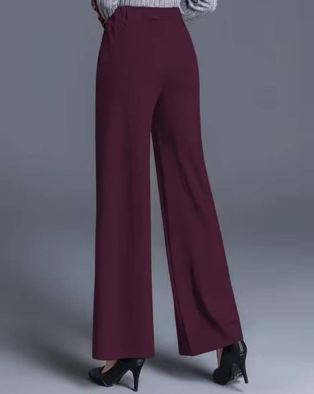 dressbiz Relaxed Women Black, Maroon Trousers - Image 3