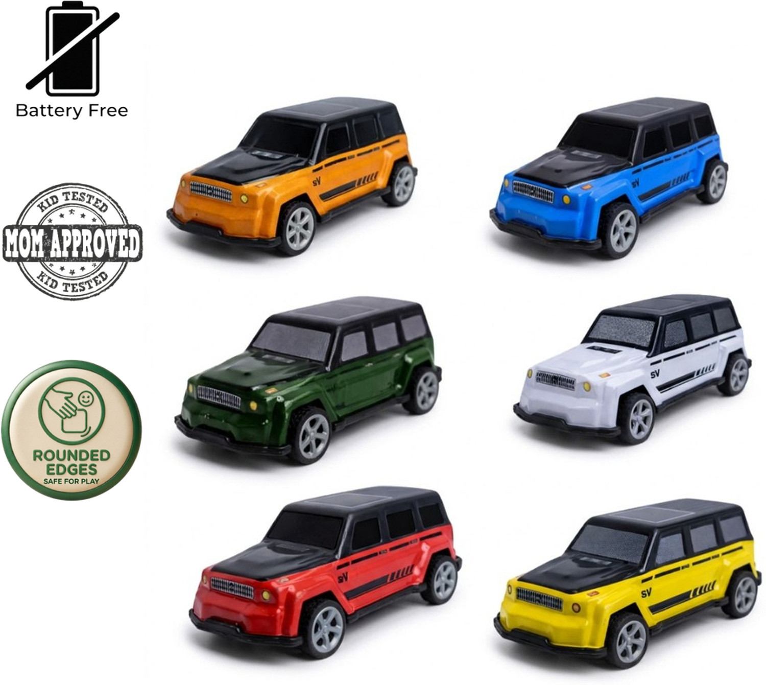 RAD CARTEL Pack of 6 Metal Unbreakable Pull Back Car Toys for Boys Girls Kids