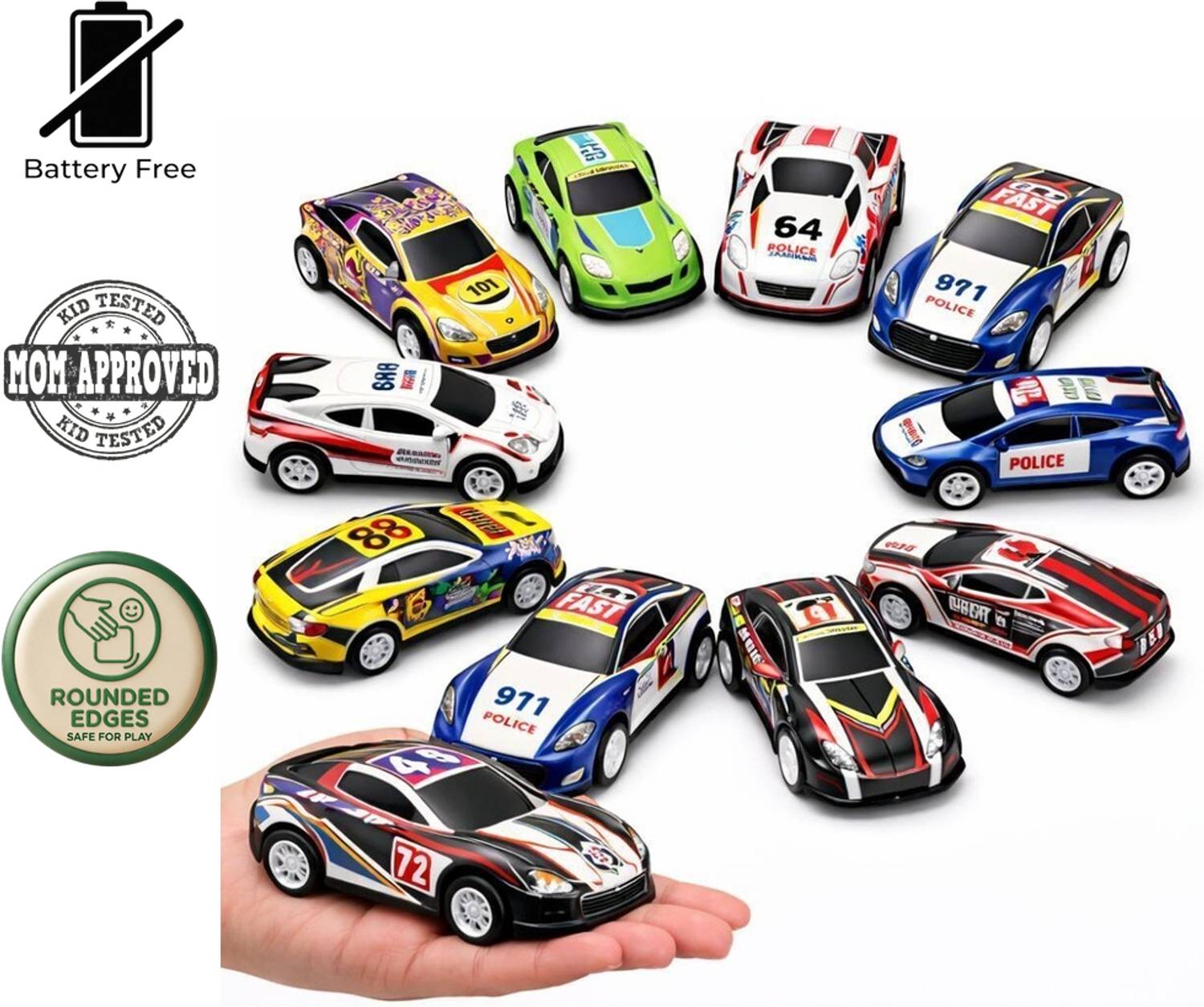 RAD CARTEL 6 unbreakable pull back cars toy set for kids | mini metal racing car vehicles