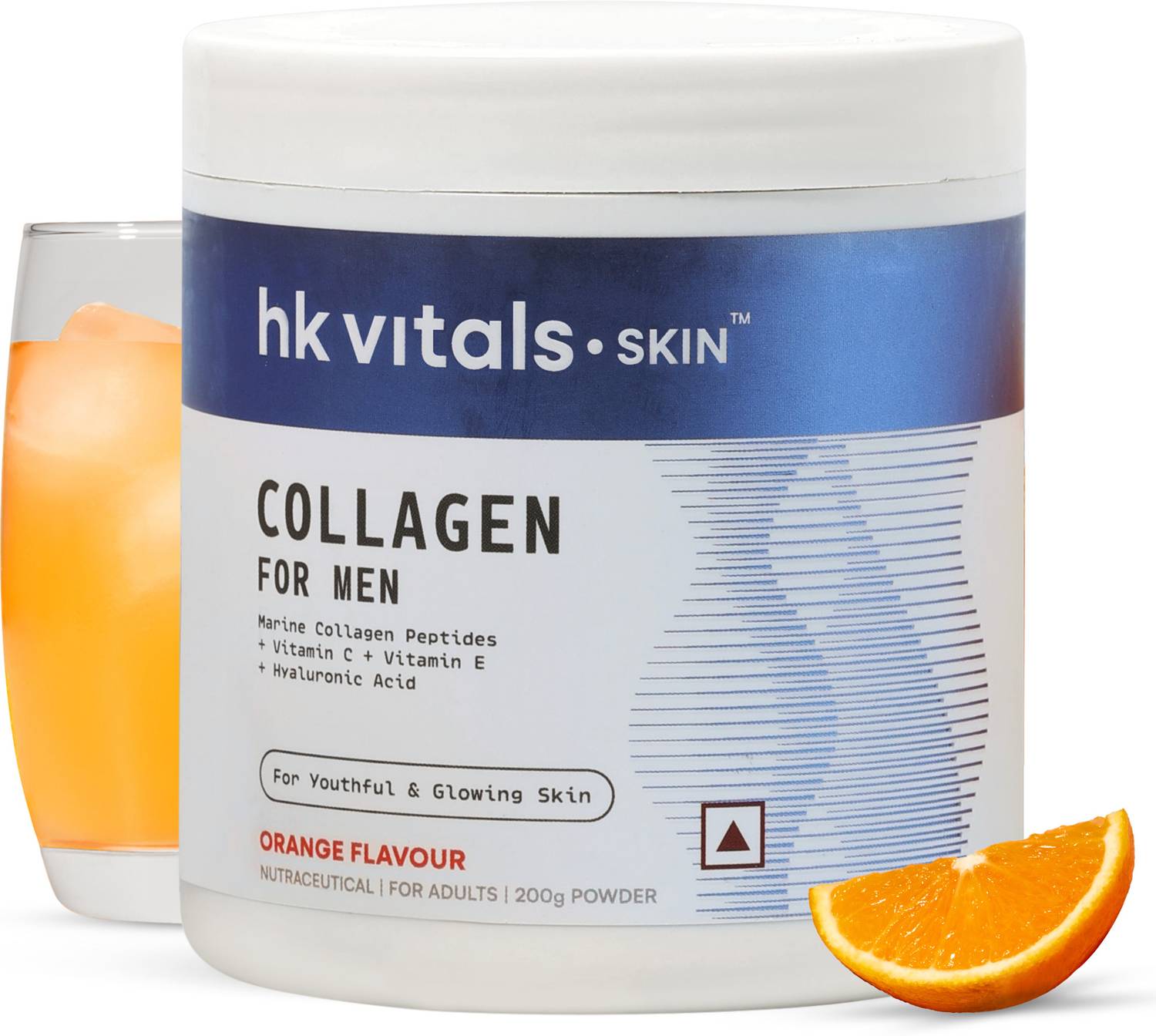 HealthKart HK Vitals Marine Collagen for Men with Biotin, Orange - Image 1