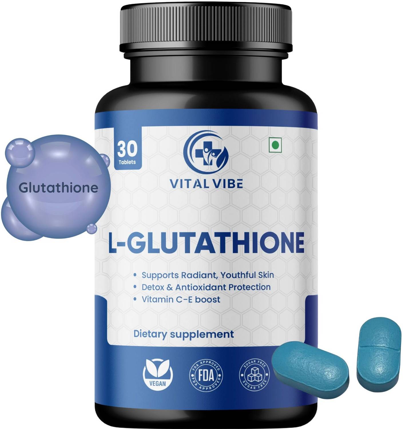 glutathione vital Vital Vibe L-Glutathione 500mg Tablets Skin Brightening & Antioxidant for  Glowing Skin Price in India