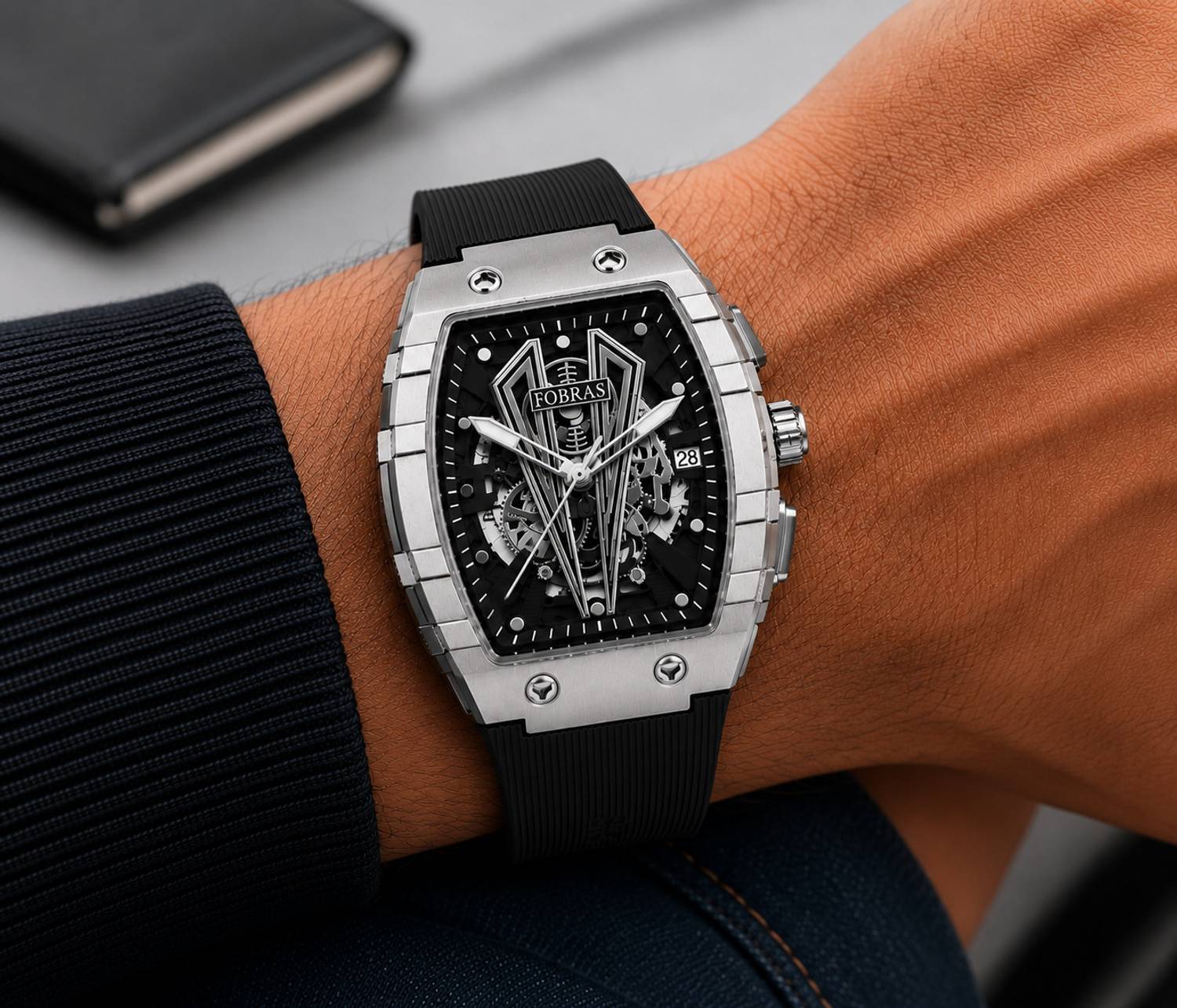 K&K FOBRAS Premium Skeleton Watch Aura Analog Watch - Men - Image 5