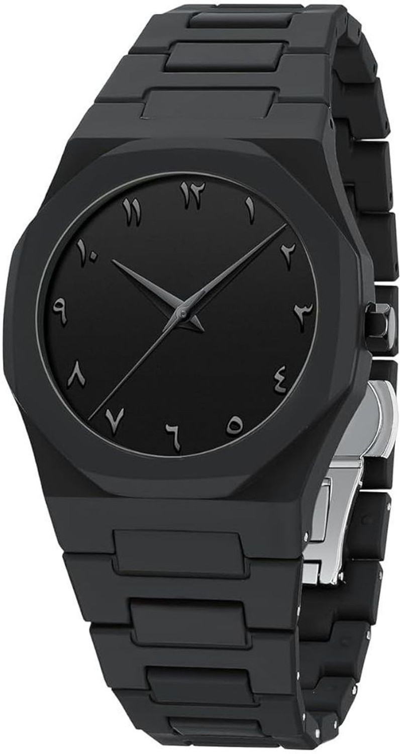 K&K Arabic Aura Black Addition Light Weight Analog Watch - For Men & Women