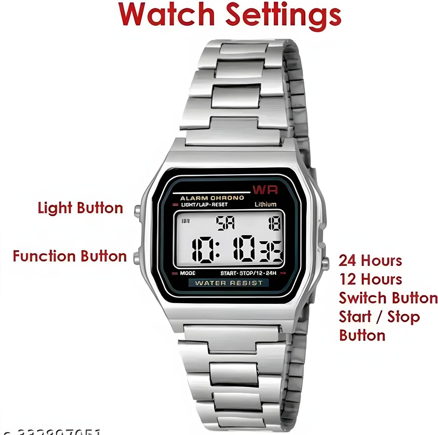 Timofy Vintage Classic Digital Watch - Image 3