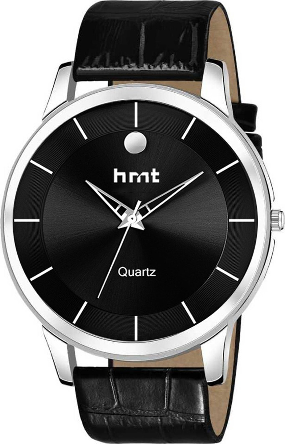 ShopGlobal HMTS-B9086 Black Leather Strap Wrist Watch & Patta Hands & Wrist Company Branded Watch Analog Watch - For Men