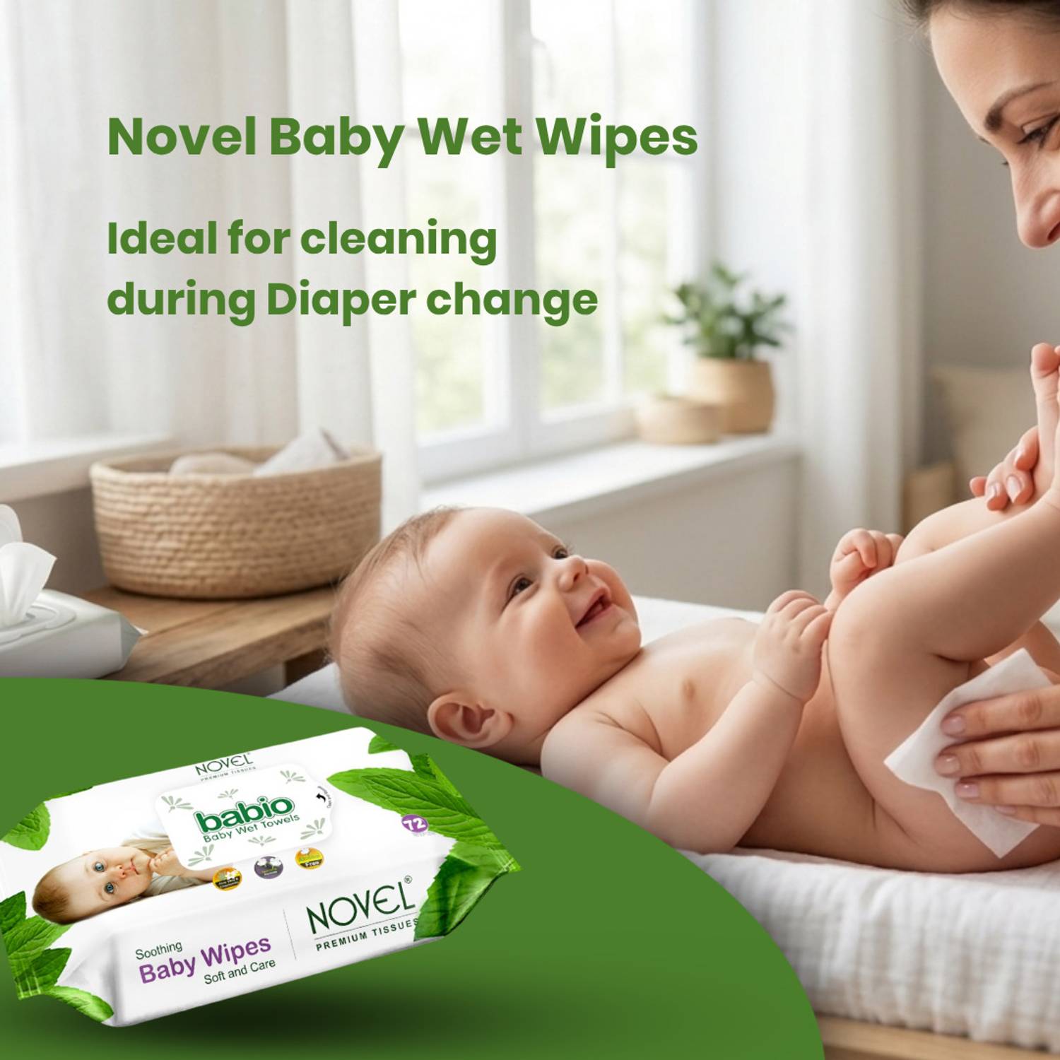 babio Baby Wipes 72 Sheets pack of 5 - Image 4