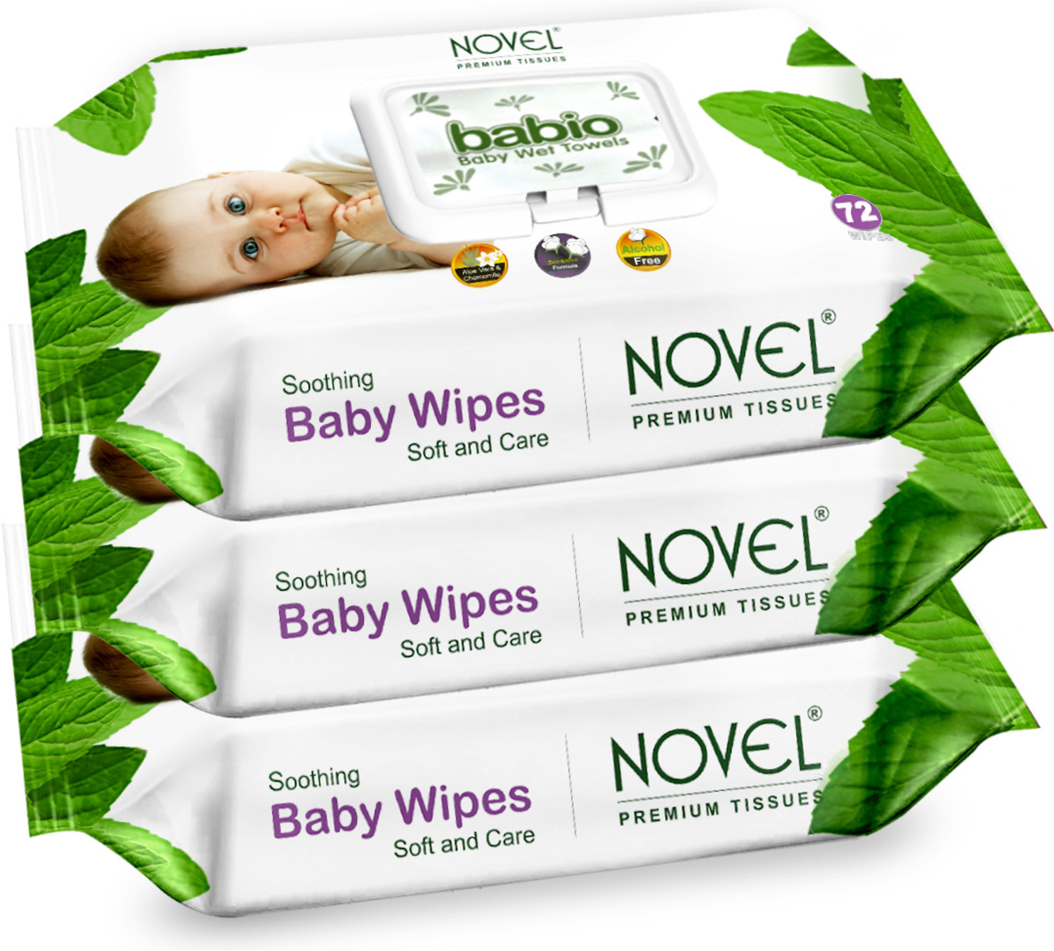 NOVEL Baby 72 Sheets| with Lid (216)