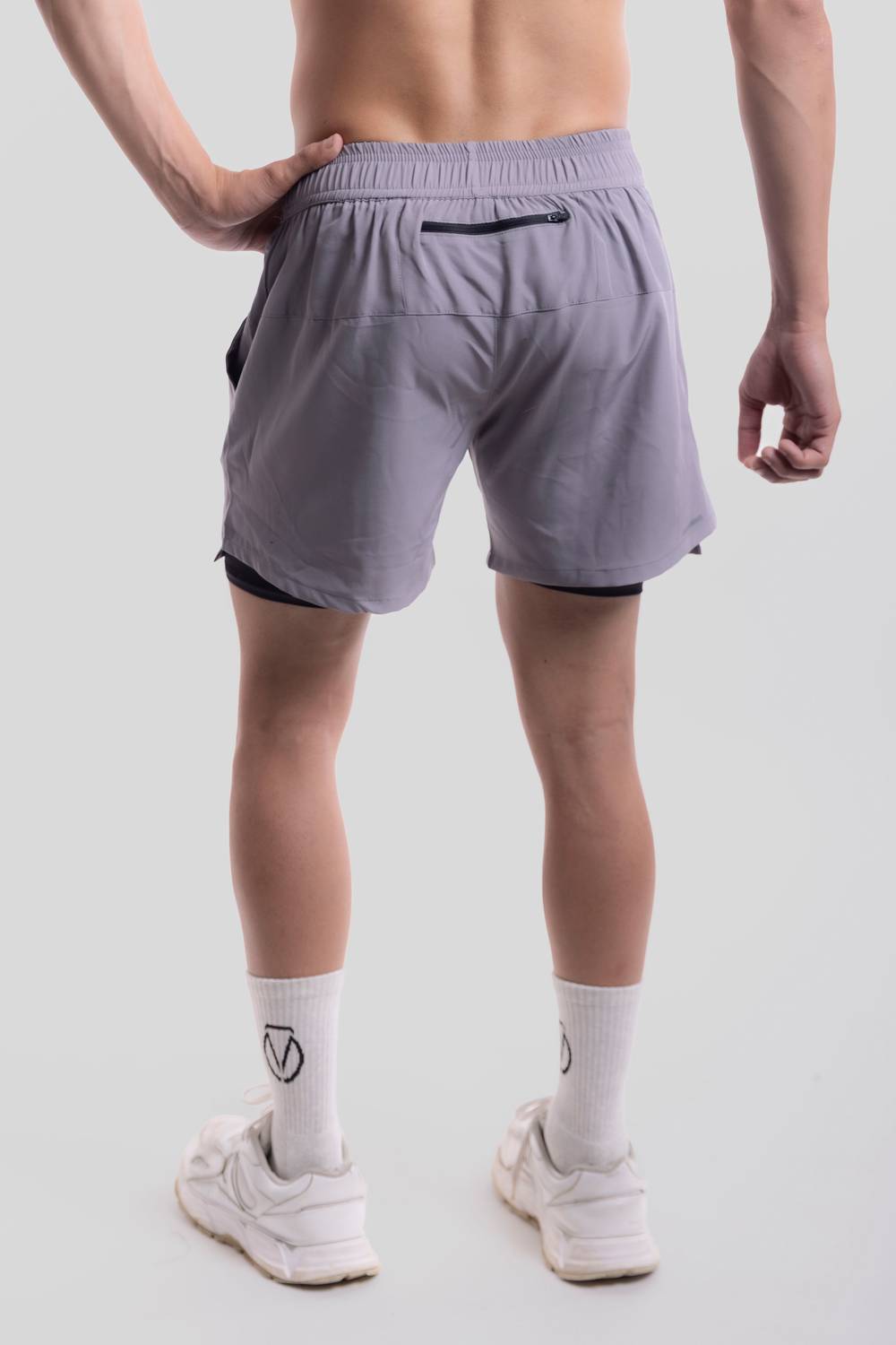 COITONIC Men Grey Sports Shorts - Image 2