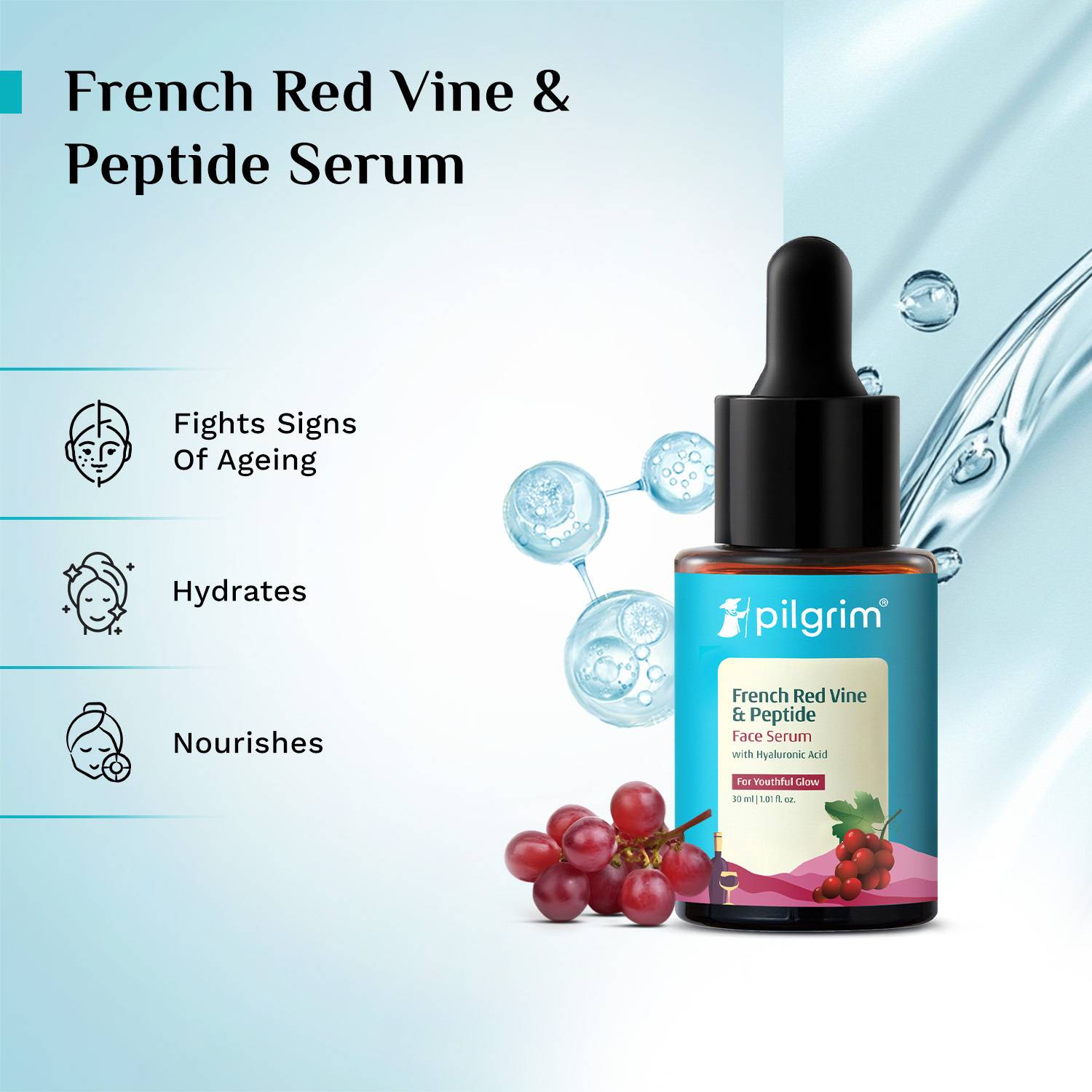 Pilgrim Red Vine Face Serum 30ml - Image 3